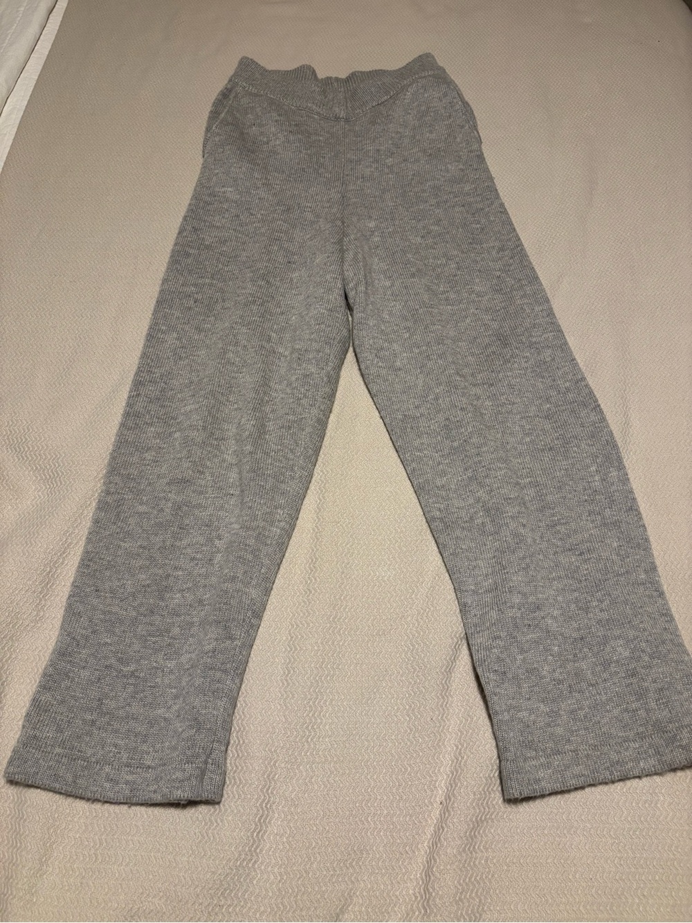 Greylin Heather Gray Wide-Leg Knit Pants